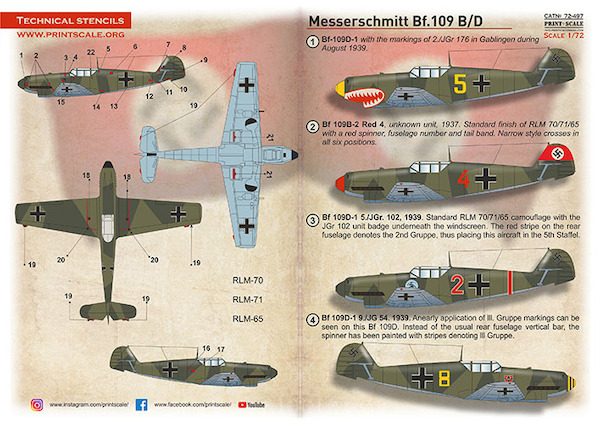 Messerschmitt Bf109B/D PRS72-497