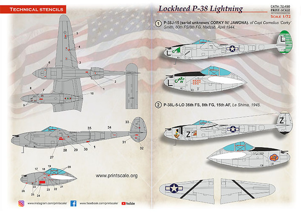 Lockheed P38J/L Lightning in Bare Metal PRS72-498