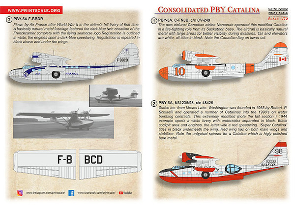 Civil Consolidated PBY-5A Catalina (Air France, Norcanair, Slafco)  PRS72-502