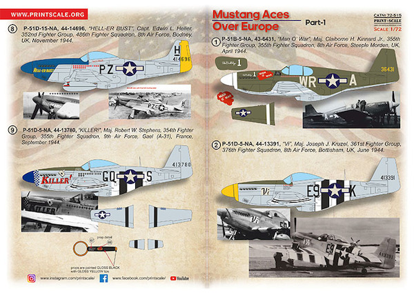 North-America P-51 Mustang Aces Over Europe. Part 1  PRS72-515