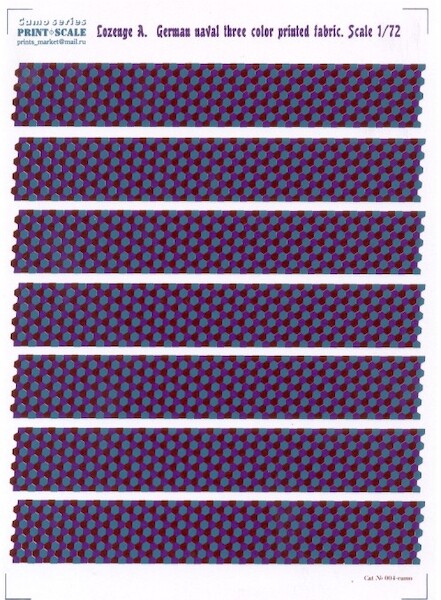 Lozenge A, german naval three colour printed fabric  PRS72-LOS004