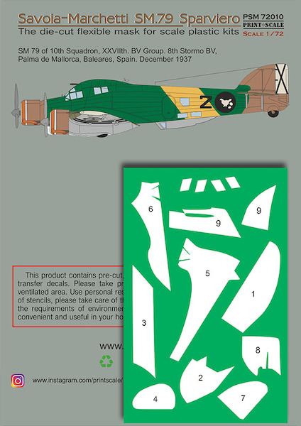 Savoia-Marchetti SM.79 mask + decal PSM720010