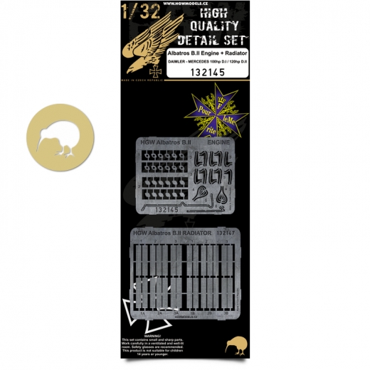 Albatros BII Engine and Radiator Detail set (WNW) HGW132145