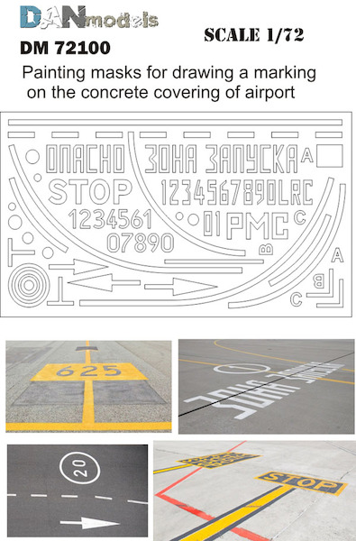 Vinyl painting mask for making markings on concrete tarmac DM72100