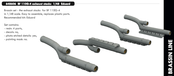 Messerschmitt BF110G-4 Exhaust stacks Eduard) E648606