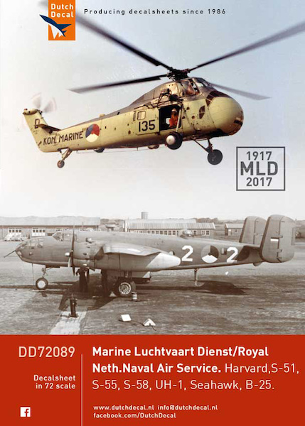 Marine Luchtvaart Dienst (B25 Mitchell, S51,S55, S58 Seabat, UH1, T6 Harvard, Sea Hawk FGA50) REPRINT DD72089