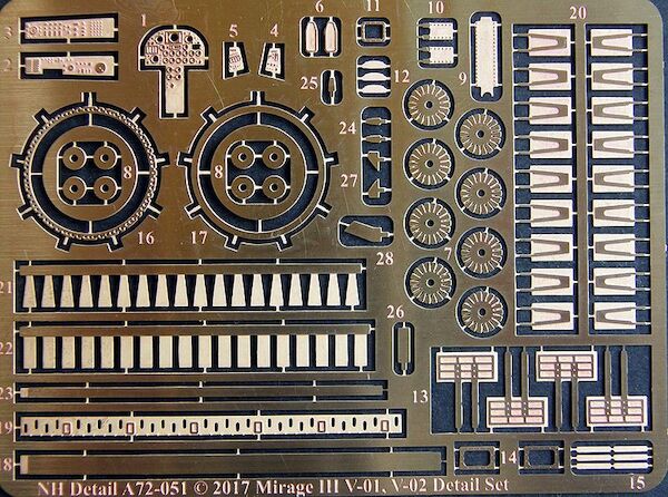 Mirage III V-01,V-02 Detail set for Modelsvit 72023 A72-051