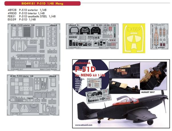 Detailset P51D Mustang (Meng) BIG49181
