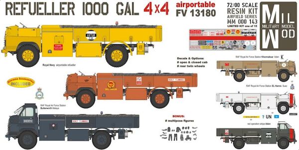 Bedford Airport Refueller 1000 Gal 4x4 with figures MM000-143
