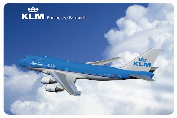 KLM Boeing 747-400 PH-BFW last KLM Boeing 747 FAREWELL flight - metal poster metal sign  AV0042