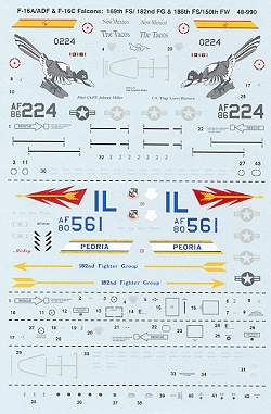 48-990 F16A/ADF/C Falcons (169FS, 188FS) 48-990