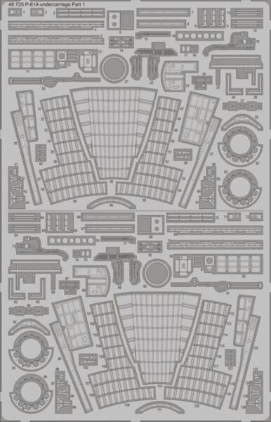 Detailset Northrop P61A Black Widow Undercarriage detail set (Great Wall) E48-725