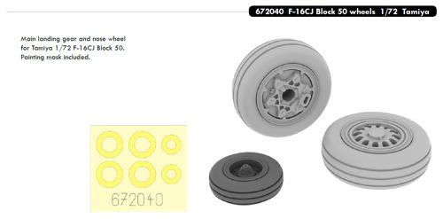 F16CJ Block 50 wheels (Tamiya) e672-040