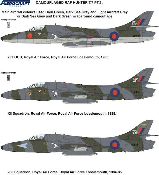 Hawker Hunter T7 Dual Conversion set (Late) with RAF Decals (Airfix) ACM-48009c