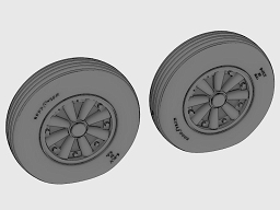 F4U Corsair / F6F Hellcat Late Ribbed thread Wheel set (late '50's) AS48072