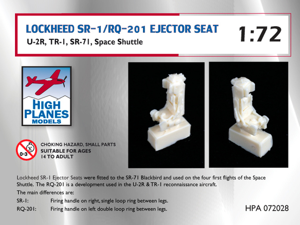 Lockheed SR1/RQ201 Ejection Seat for SR71, U2R, TR1 and Space shuttle HPA072028