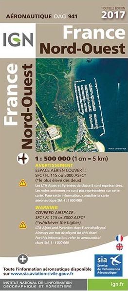 ICAO chart France 941 North West (Nord-Ouest) Edition 2017 IGN-941