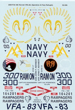 32-226 F/A18C Hornet (VFA83 Rampagers) 32-226
