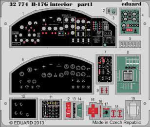 Detailset Boeing B17G Flying Fortress Interior Self Adhesive (HK Models) E32-774