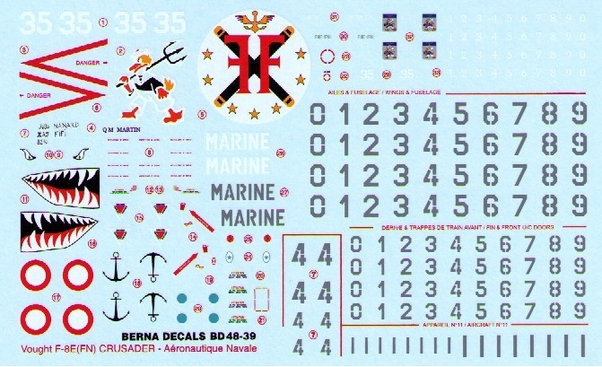 Vought F8E(FN) Crusader (Aeronavale 12F in the 90 + 2 special schemes) BD48-39