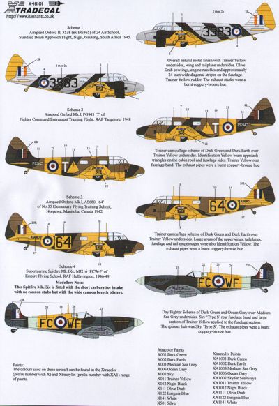 Comonnwealth Trainers, Oxford, Spitfire MKIX X48101