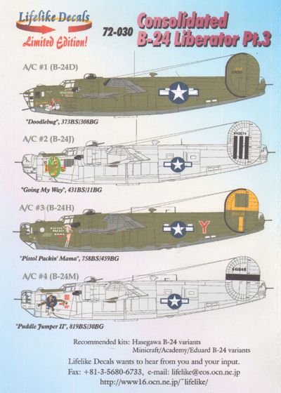 Consolidated B24 Liberator Pt 3 LD72-030