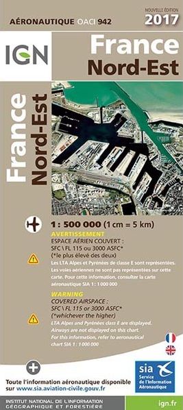 ICAO chart France 942 North East (Nord-Est) Edition 2017 IGN-942