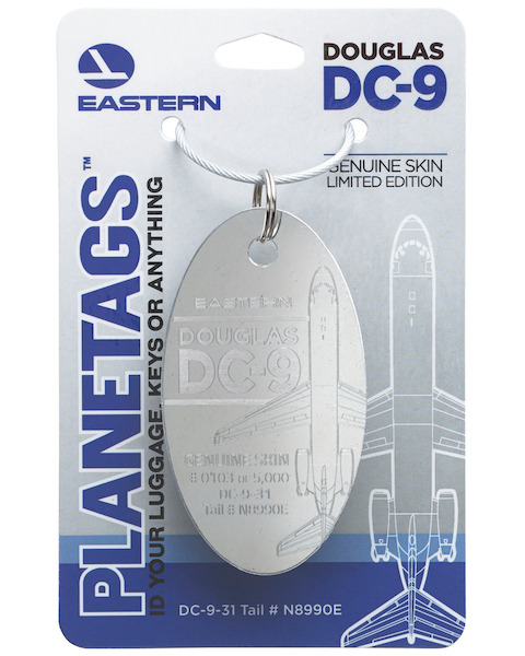 Keychain made of real aircraft skin: Douglas DC-9 N8990E Eastern Airlines (polished) DC-9 N8990E POLISH