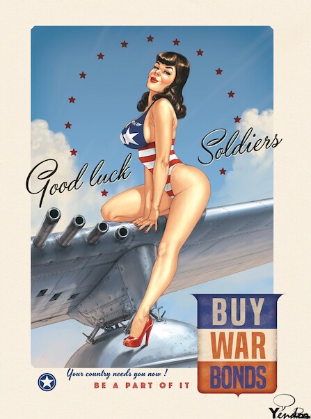 Good Luck Soldiers, Buy War Bonds pin up metal poster YD6789DI