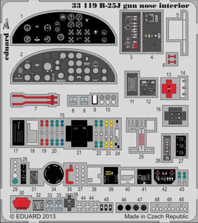 Detailset B25J Mitchell Gunnose Interior Self adhesive (HK models) E33-119