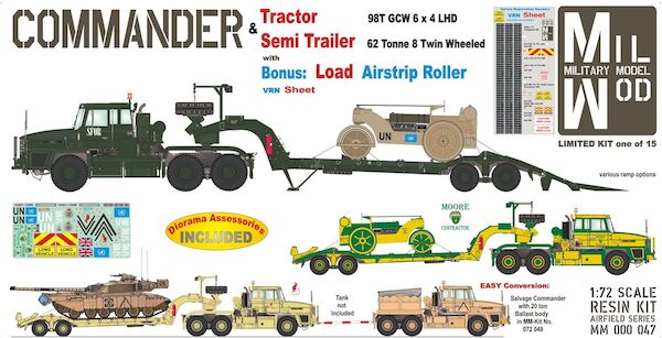 Commander - Tractor & Semi Trailer - with load: Airfield Roller, # Scammell Commander & Fruehauf semi trailer 62 ton MM000-047