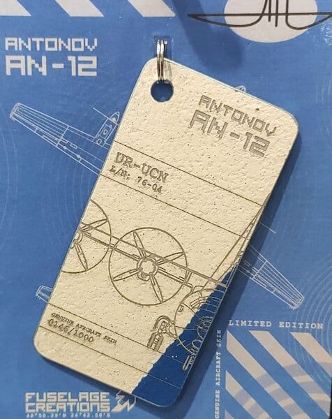 Keychain made of real aircraft skin: Antonov AN-12 UR-UCN 10004919