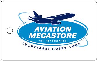 Bagagetag with Aviation Megastore logo on one side and writable backside, including metal wire BAGTAG MEGA