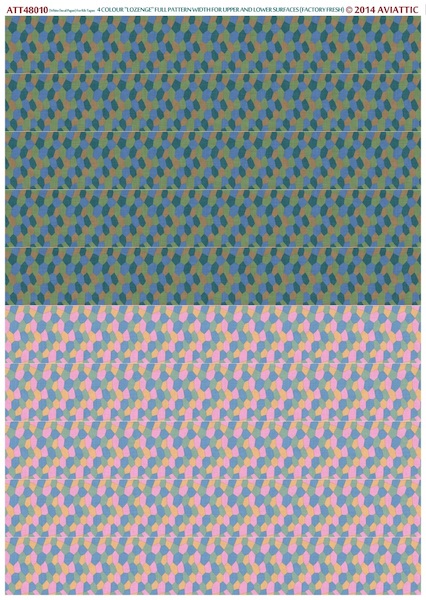 German Lozenge 4 colours Full pattern for upper and lower surfaces - Factory fresh ATT48010