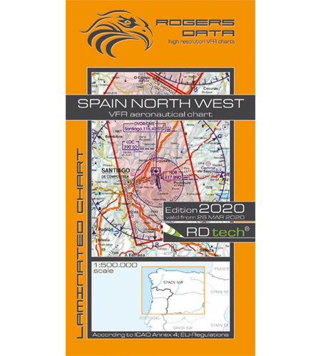 VFR aeronautical chart Spain North West 2020 ROGERS-ESP-NW