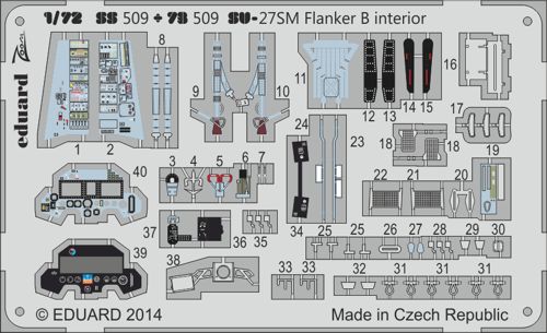 Detailset Suchoi Su27SM Flanker B Self Adhesive (Zvezda) E73-509