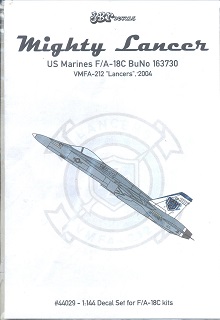 Mighty Lancer, US Marines F/A18C Hornet (VMFA212 'Lancers') JBR44029