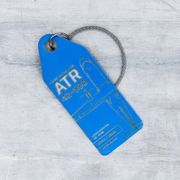 Keychain made of real aircraft skin: ATR42-500 HK-4748 Satina (blue) HK-4748 blue
