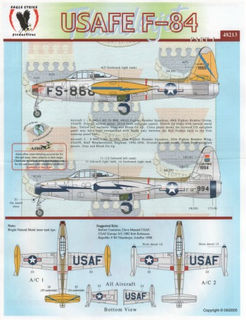 USAFE F84E Thunderjet (493FBS/48FBG, 55FBS/20FBW) ES48213