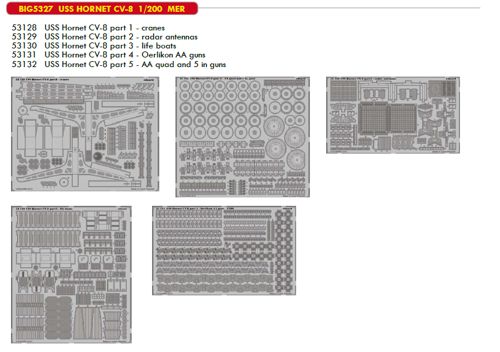 Detailset USS Hornet CV8 (Merit) big5327