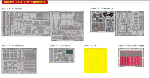 Detailset F117 Stealth (Trumpeter) BIG3323
