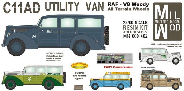 Ford Woody V8 - C11AD Utility Van (RAF, Aer Lingus etc) With All terain 'big' wheels MM000-402