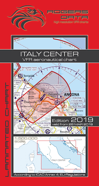 VFR aeronautical chart Italy Center 2019 ROGERS-ITALY-C