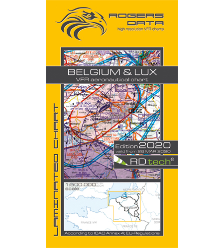 VFR aeronautical chart Belgium-Luxembourg 2020 ROGERS-BELU