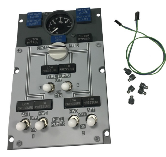 B737 ICS FWD Overhead Panel Kit (Fuel Pump and Temp Panel) FUELTEMP737
