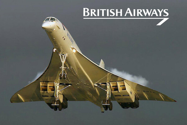 Concorde British Airways - metal poster metal sign