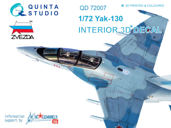 Yakovlev YAK130 3D Decal for Zvezda QD72007