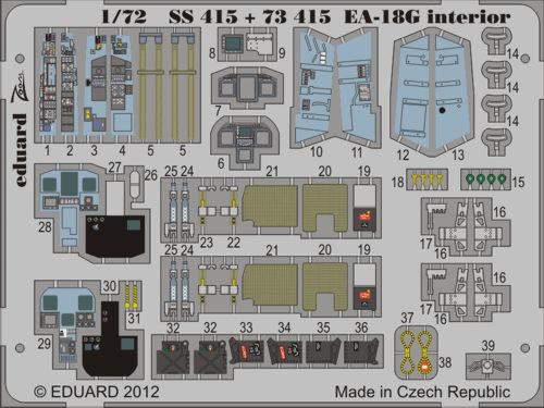 Detailset EA18G Growler interior Self Adhesive (Hasegawa) E73-415