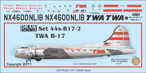 Boeing B17 Flying Fortress (TWA) 44-B17-2