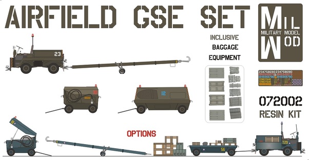 Airfield Set - with small Diesel Tug and including Baggage equipment MILMOD072002